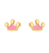 Load image into Gallery viewer, Pink Crown Earrings
